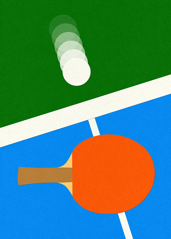 Table Tennis Action art print by Rosi Feist for $57.95 CAD