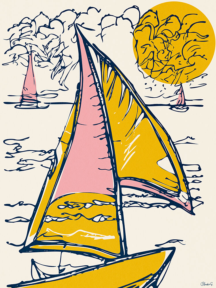 Summer Sailboats art print by Claudia Spano for $57.95 CAD
