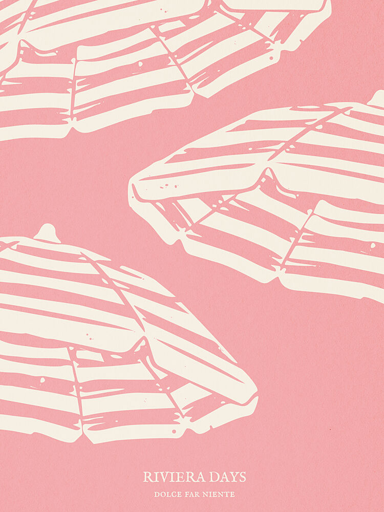 Pink Riviera Umbrellas art print by Claudia Spano for $57.95 CAD