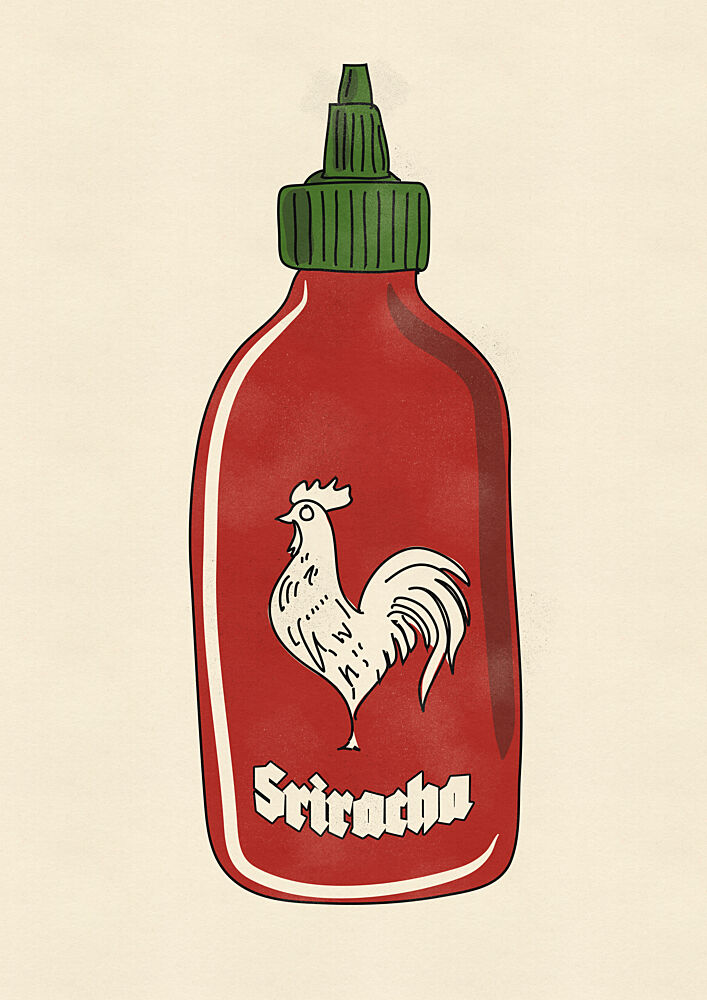 Rooster Hot Sauce art print by Nicholas for $57.95 CAD