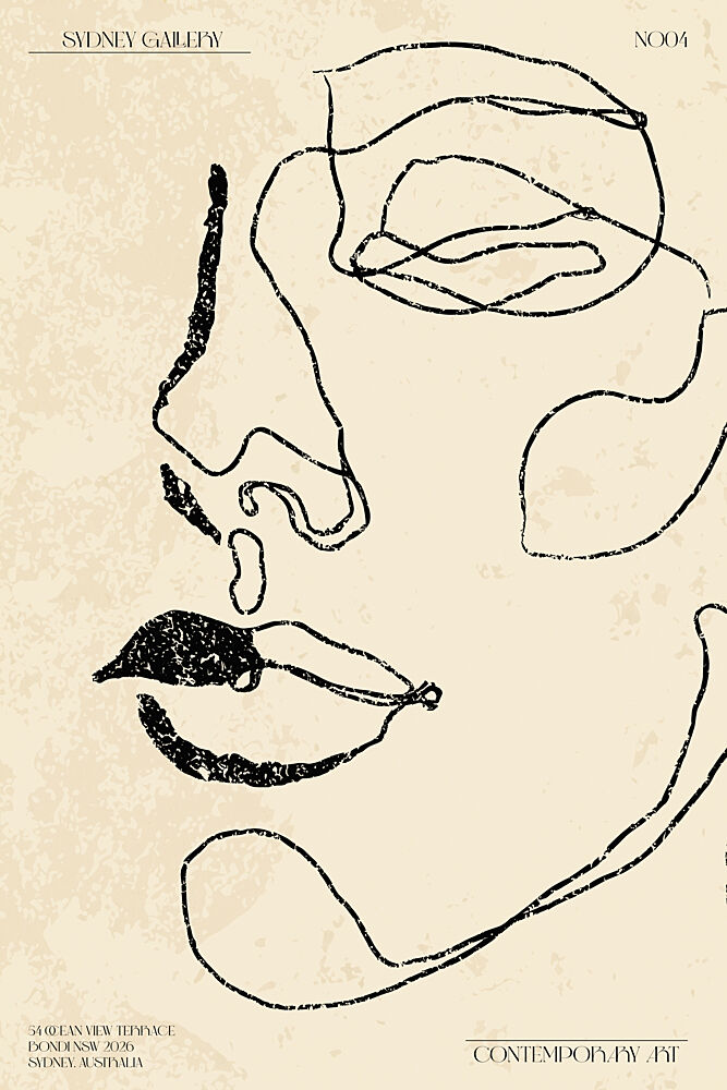 Textured Line Portrait art print by Treechild for $57.95 CAD