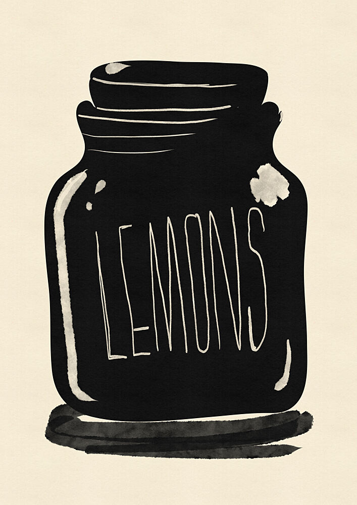 Black Lemons Jar art print by Nicholas for $57.95 CAD
