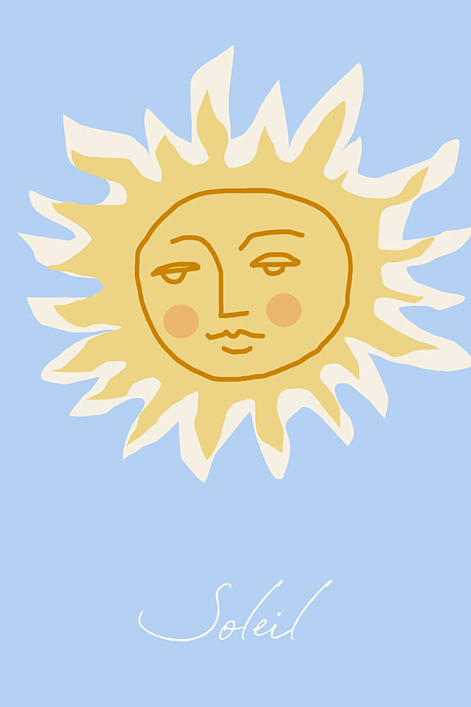 Whimsical Sun Face art print by Treechild for $57.95 CAD