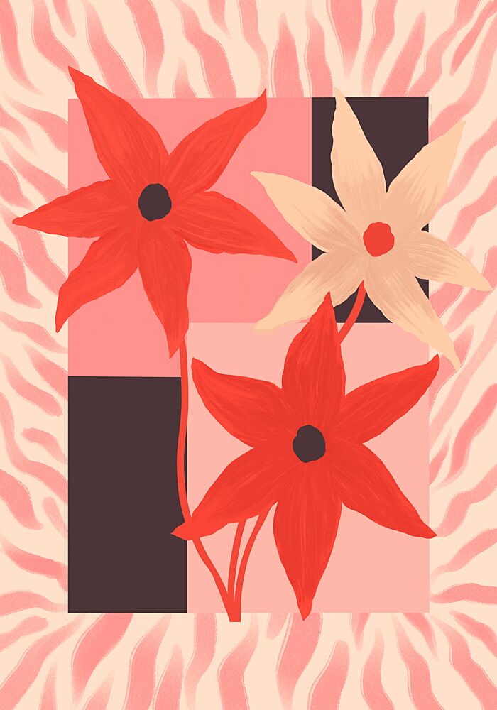 Vibrant Floral Zebra Print art print by Aliya Putrus for $57.95 CAD