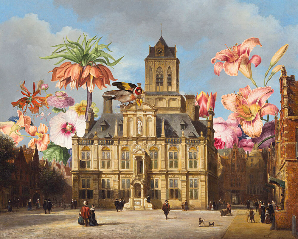 Fantasy Town Square Bird art print by Marja van den Hurk for $57.95 CAD