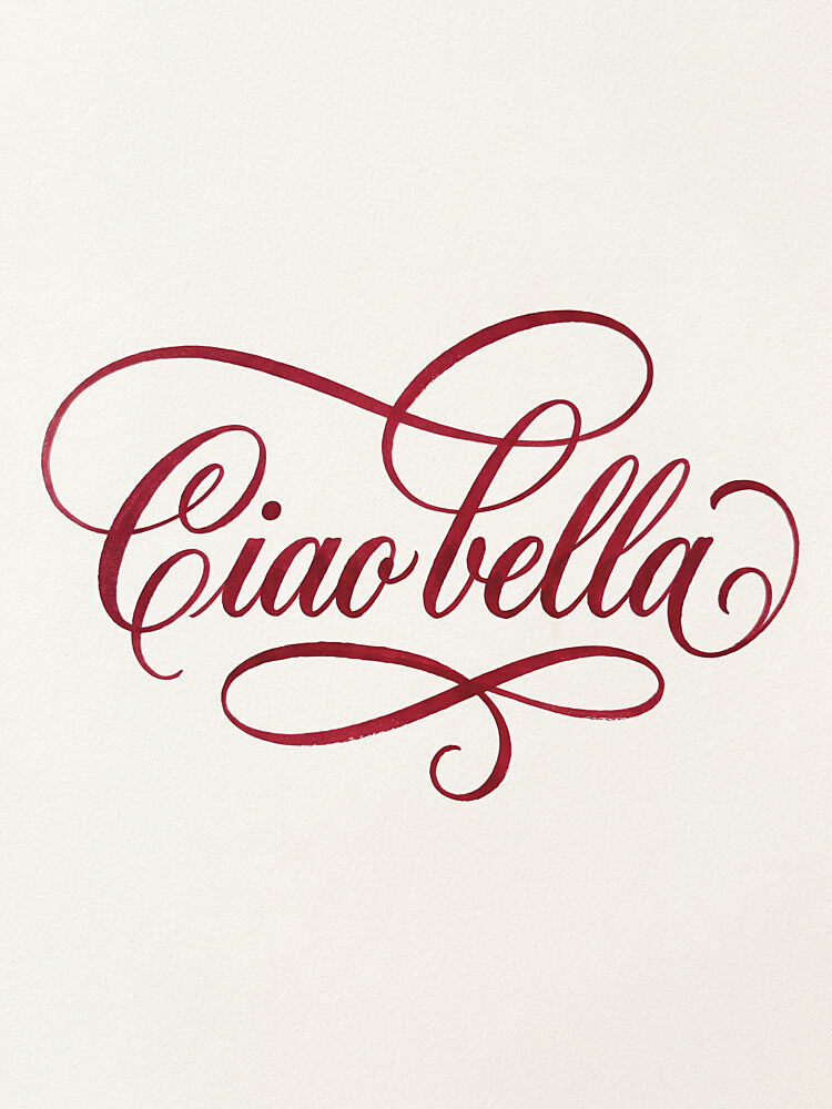 Elegant Ciao Bella Script art print by Andreas Magnusson for $57.95 CAD