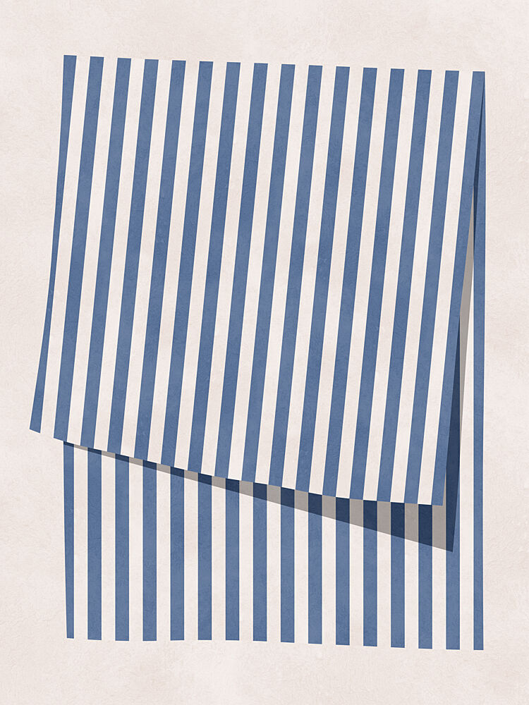 Folded Blue Stripes art print by Vitor Costa for $57.95 CAD