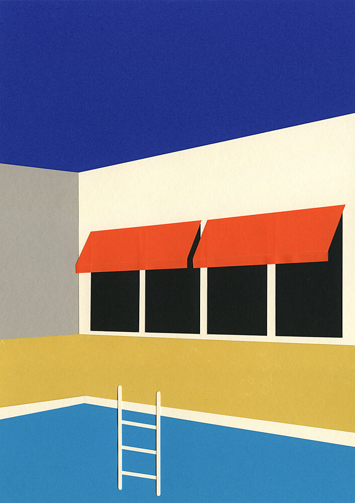 Sunny Poolside Architecture art print by Rosi Feist for $57.95 CAD