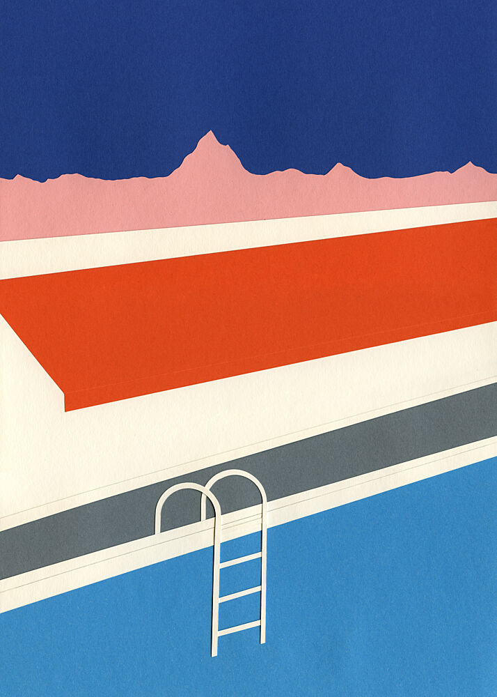 Colorful Poolside Abstract art print by Rosi Feist for $57.95 CAD