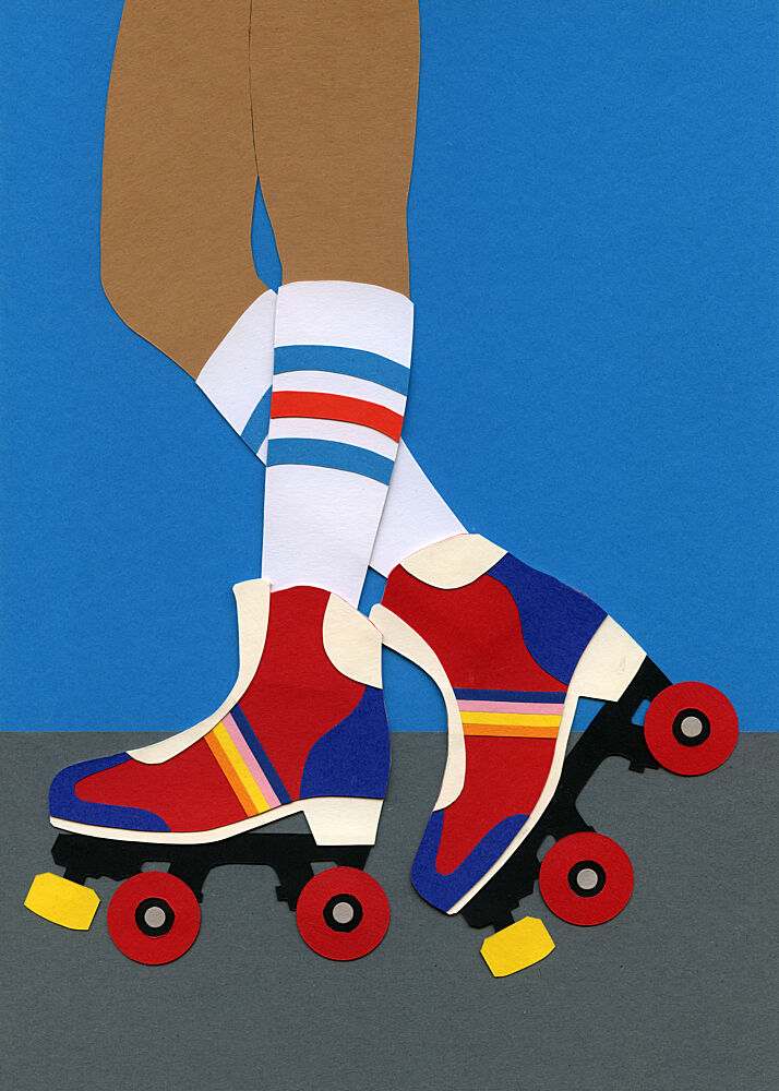 Retro Roller Skates art print by Rosi Feist for $57.95 CAD