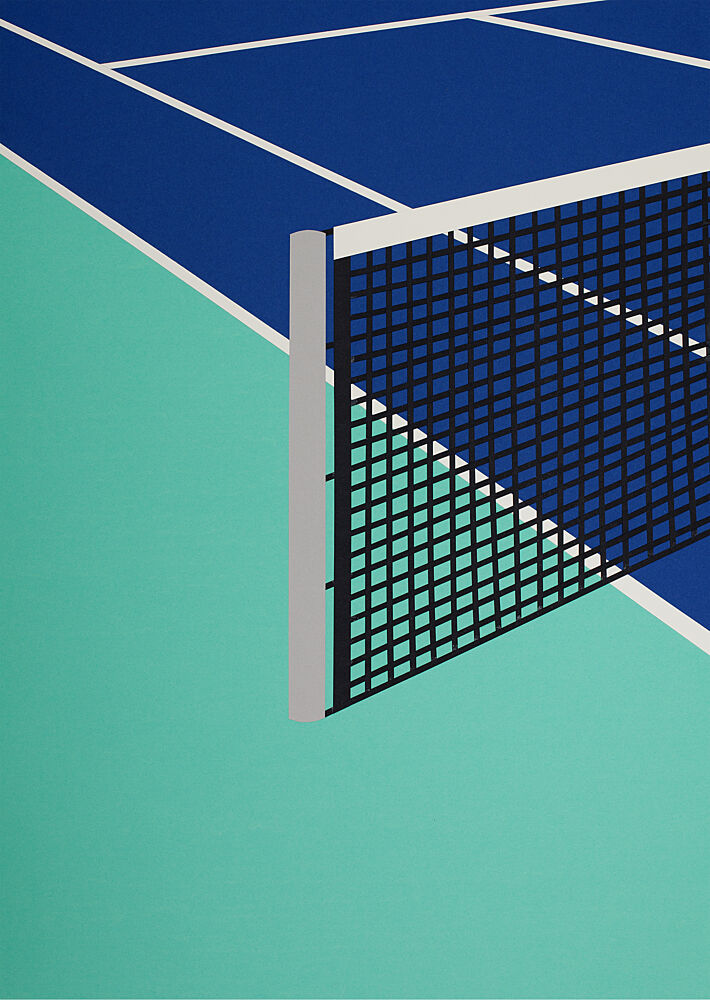 Blue Tennis Court art print by Rosi Feist for $57.95 CAD