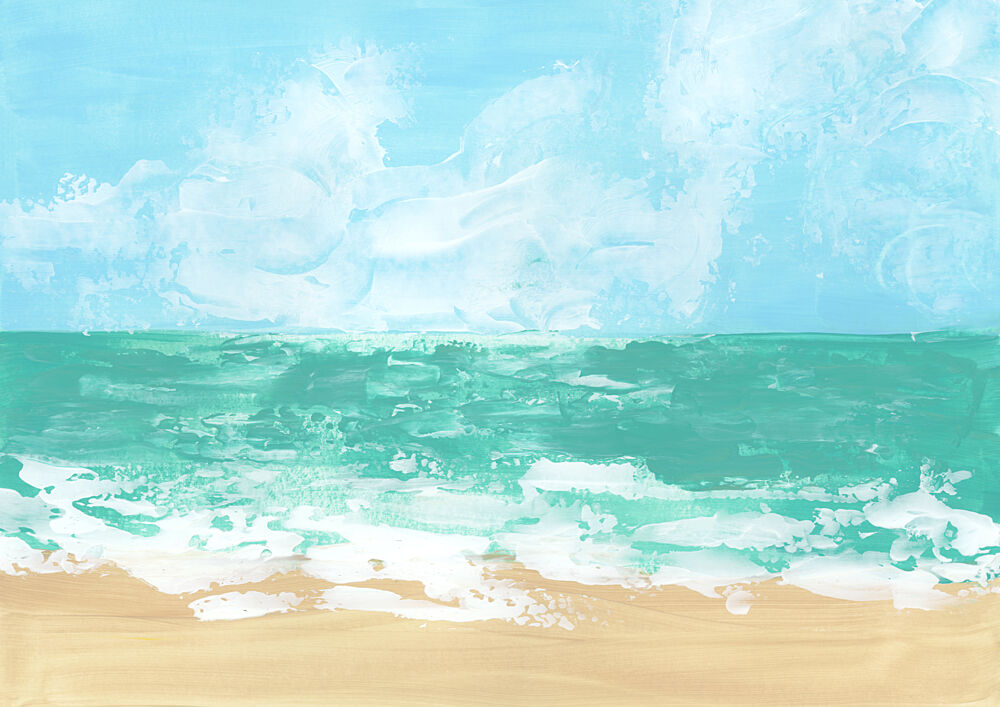 Aqua Beach Waves art print by Rosana Laiz Blursbyai for $57.95 CAD