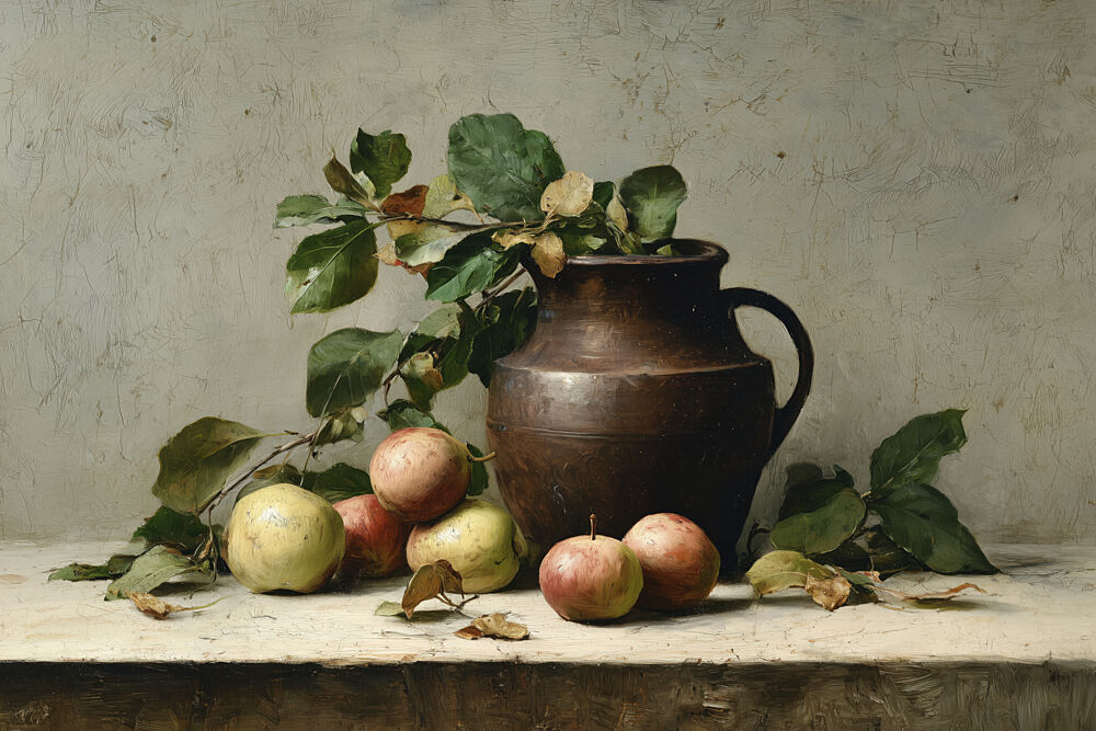 Autumn Apples and Pitcher art print by Treechild for $57.95 CAD
