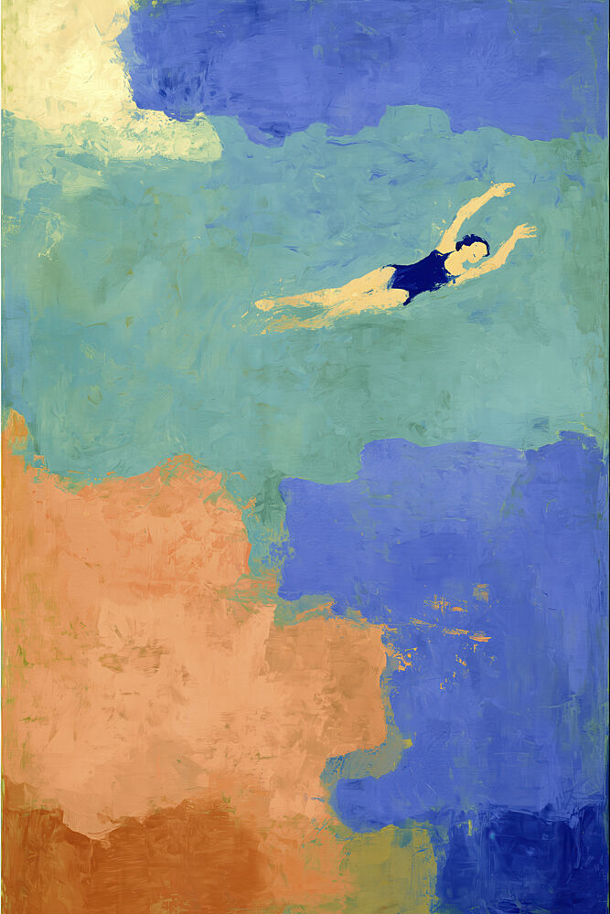 Blue Water Swimmer art print by Treechild for $57.95 CAD
