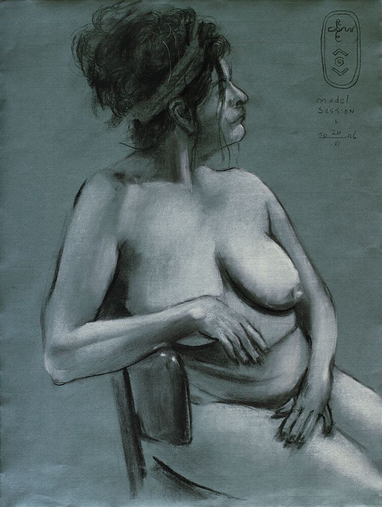 Model Session - 2026-06-20-1 Henriette in Profile art print by Corne Akkers for $57.95 CAD