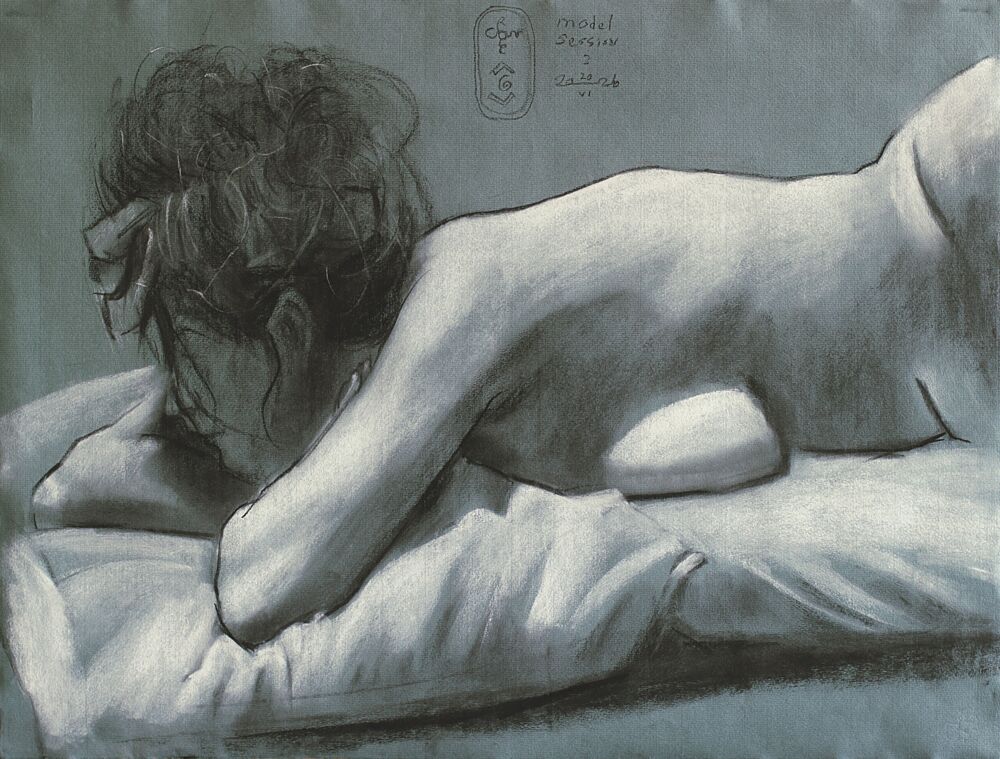Nude Woman Resting art print by Corne Akkers for $57.95 CAD