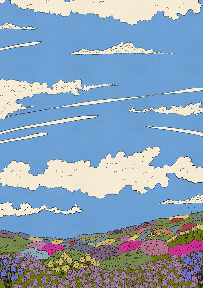 Vibrant Flower Fields art print by Nicholas for $57.95 CAD