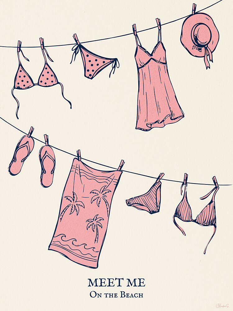 Summer Beach Essentials art print by Claudia Spano for $57.95 CAD