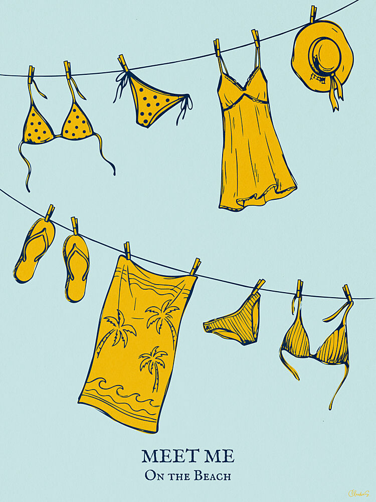 Beach Day Essentials art print by Claudia Spano for $57.95 CAD