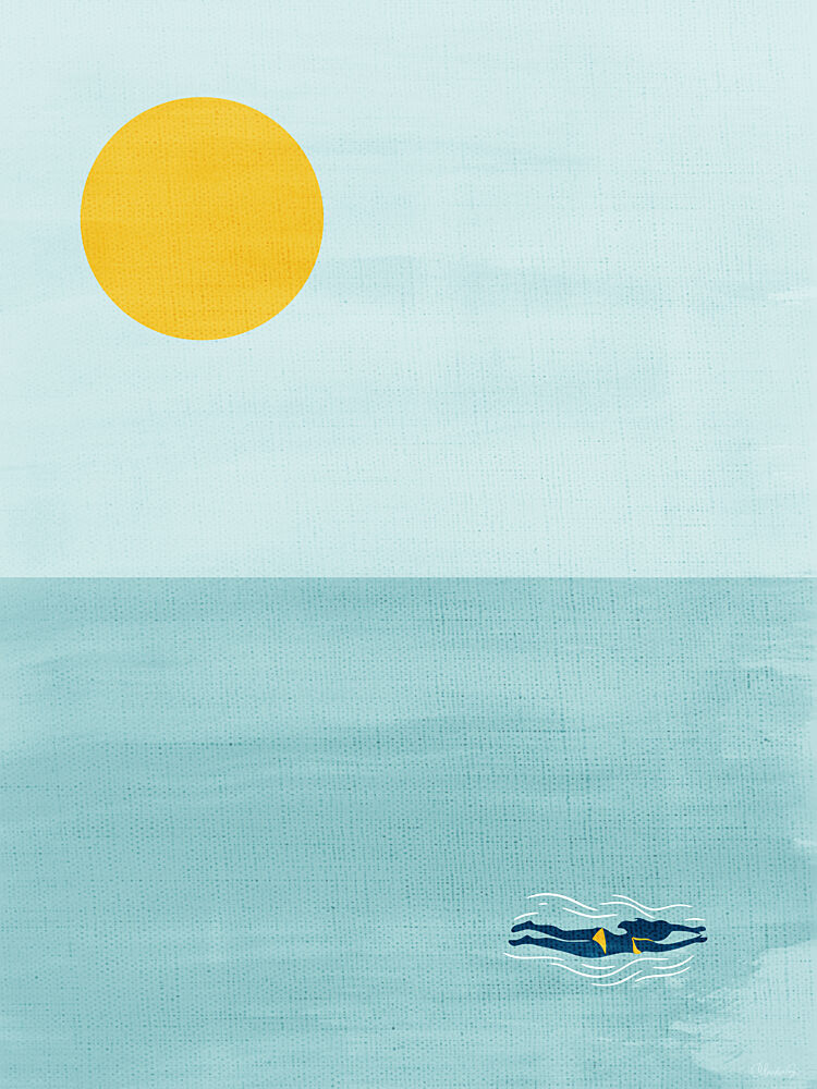 Ocean Sun Swimmer art print by Claudia Spano for $57.95 CAD