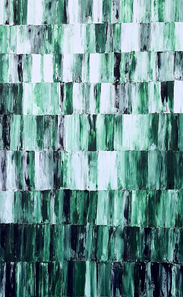 Layered Green Pattern art print by Poovi Art for $57.95 CAD