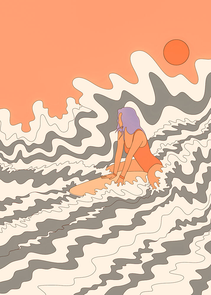 Retro Surf Dream art print by Stephen Wade for $57.95 CAD