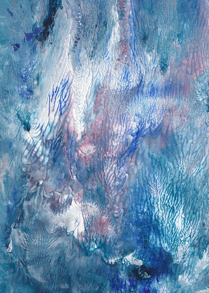 Blue Abstract Flow art print by Maira Ribena for $57.95 CAD
