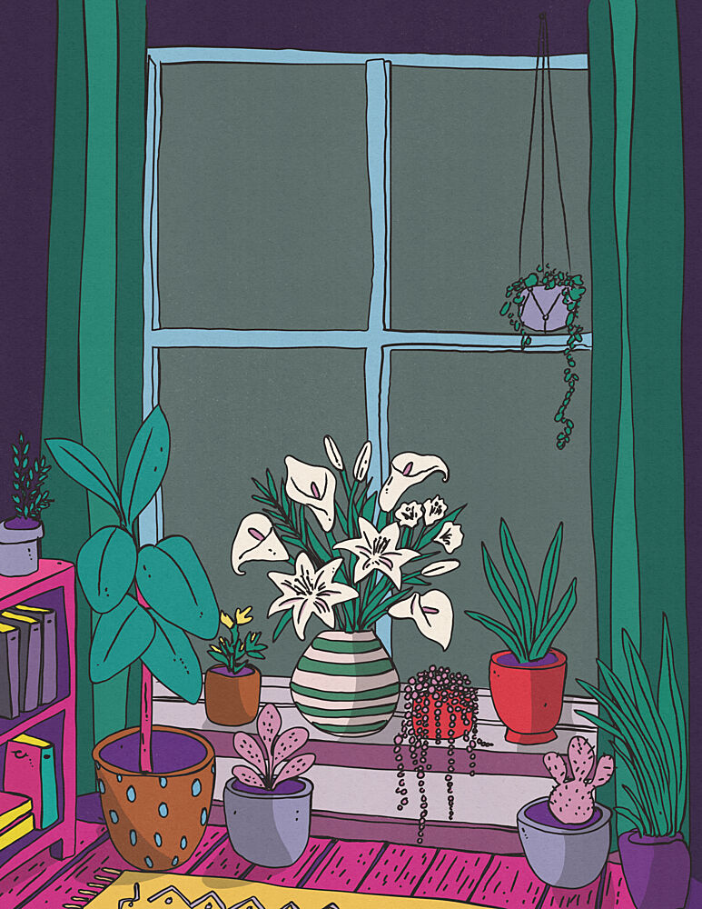 Cozy Window Garden art print by Nicholas for $57.95 CAD
