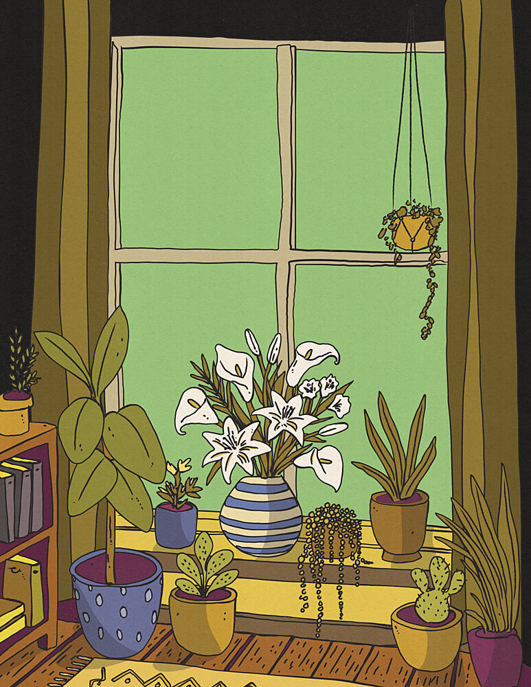 Cozy Plant Window art print by Nicholas for $57.95 CAD