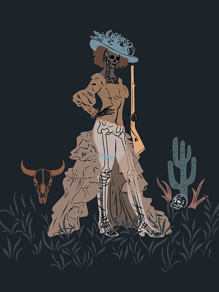 Gothic Cowgirl Skeleton art print by Annick for $57.95 CAD