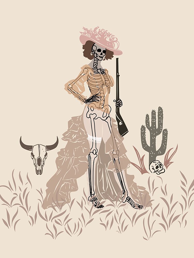 Elegant Skeleton Cowgirl art print by Annick for $57.95 CAD