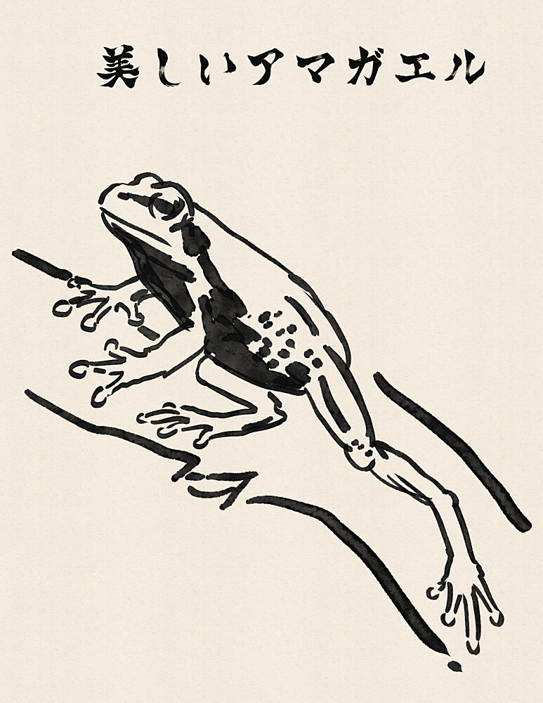 Elegant Japanese Tree Frog art print by Nicholas for $57.95 CAD