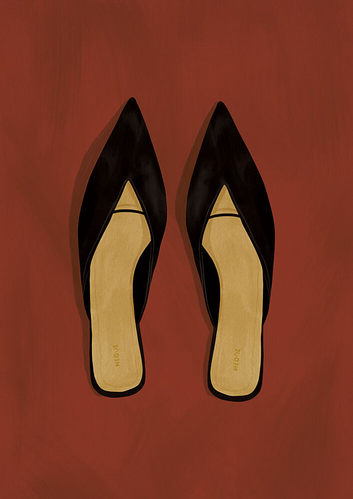 Chic Black Mules art print by Lisa Solomoniuk for $57.95 CAD