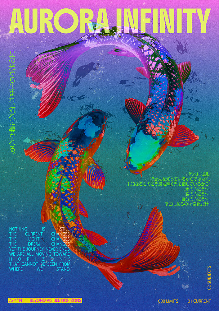 Vibrant Aurora Koi art print by Lisa Solomoniuk for $57.95 CAD
