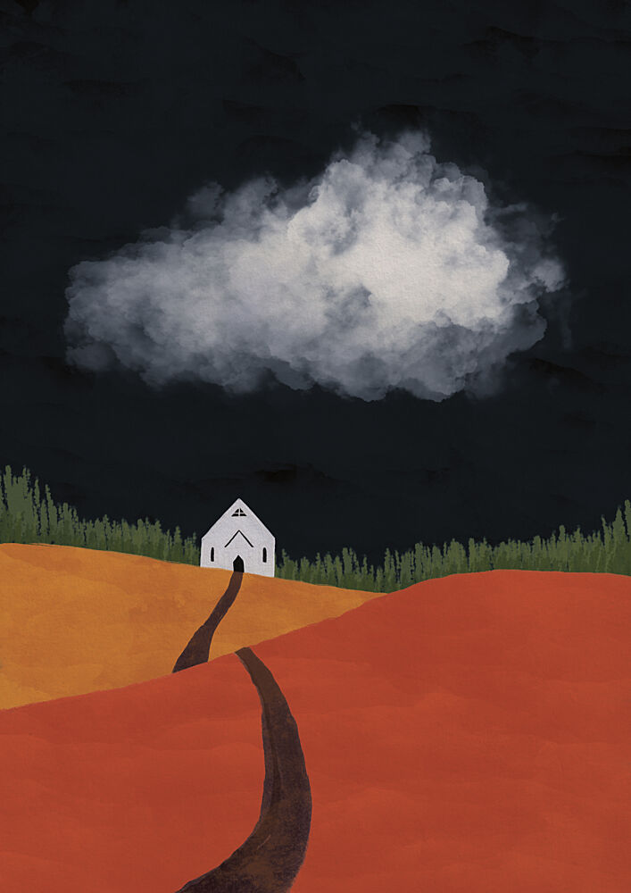 Winding Path Church art print by Lisa Solomoniuk for $57.95 CAD