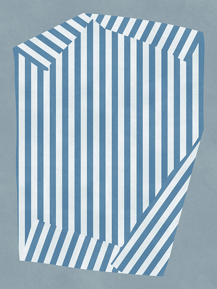 Blue Striped Illusion art print by Vitor Costa for $57.95 CAD
