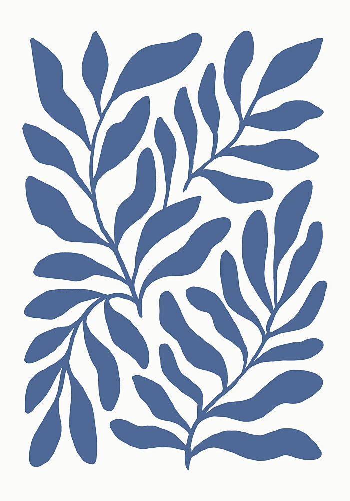 Fluid Blue Leaves art print by Little Dean for $57.95 CAD