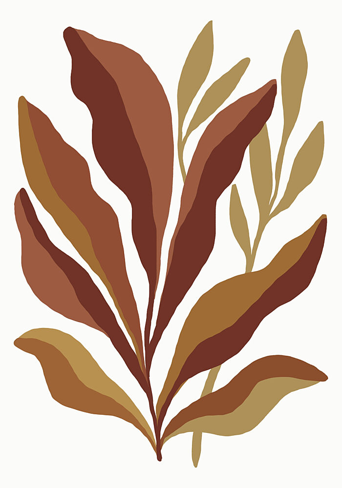 Earthy Abstract Leaves art print by Little Dean for $57.95 CAD
