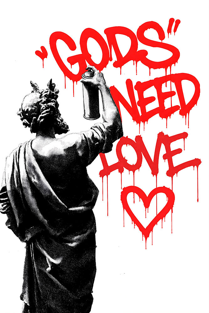 Classical Statue Graffiti Love art print by Dikhotomy for $57.95 CAD
