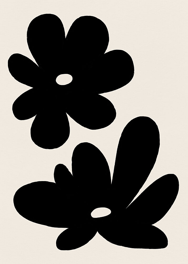 Black Abstract Flowers art print by Tara Royle for $57.95 CAD