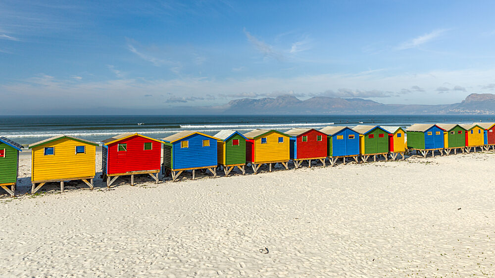 Colorful Beach Huts art print by Mayra Pama for $57.95 CAD