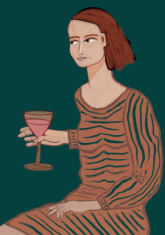 Elegant Woman Drinking art print by Sharyn Bursic for $57.95 CAD