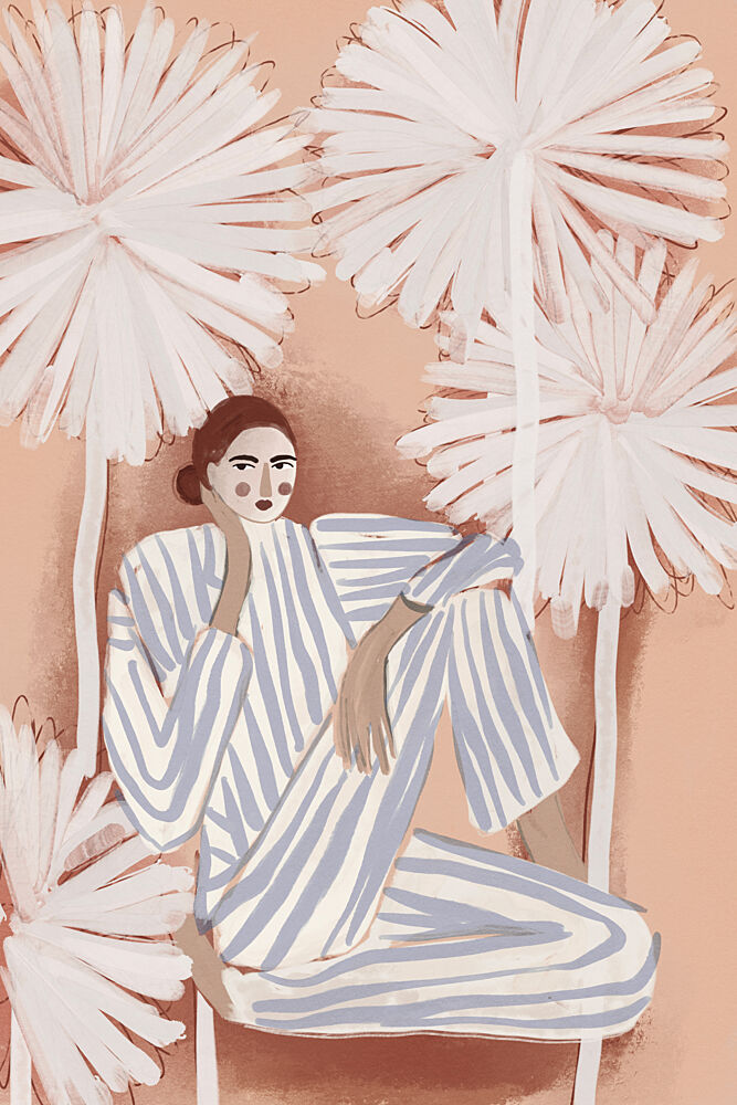 Peaceful Woman Among Leaves art print by Treechild for $57.95 CAD