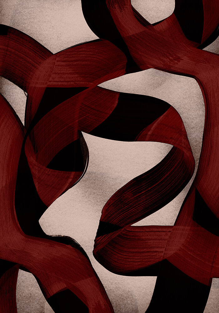 Elegant Red Swirls art print by Mareike Bohmer for $57.95 CAD