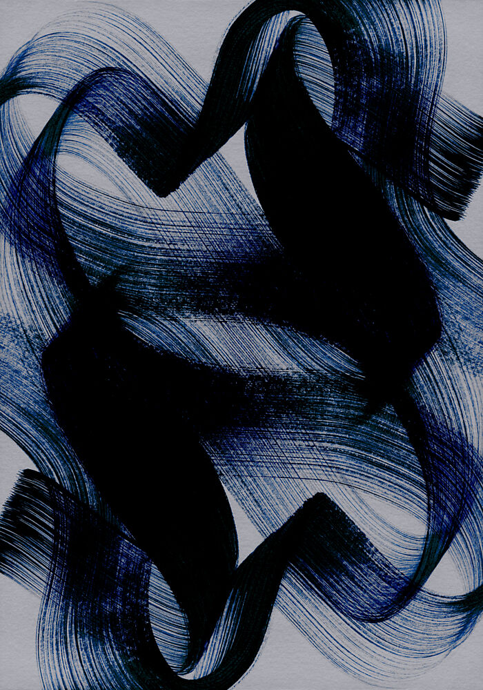 Swirling Blue Ink art print by Mareike Bohmer for $57.95 CAD