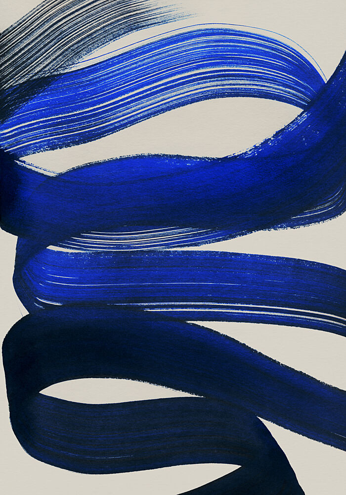 Flowing Blue Abstract art print by Mareike Bohmer for $57.95 CAD