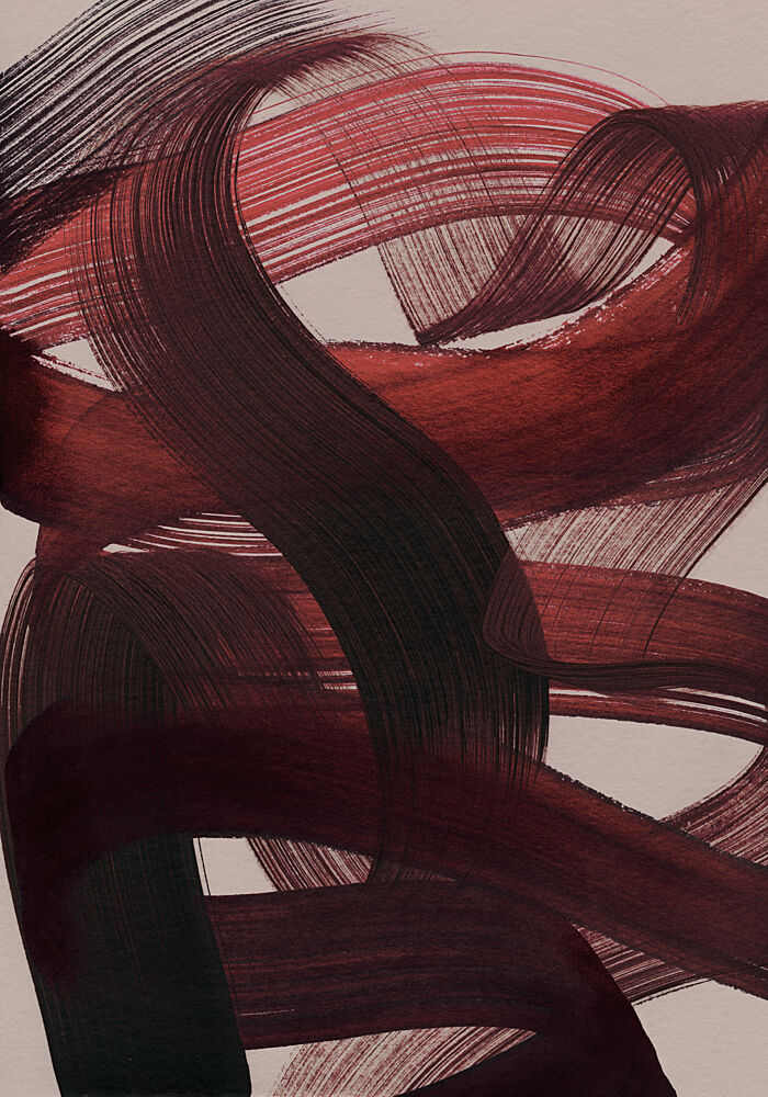 Dynamic Crimson Strokes art print by Mareike Bohmer for $57.95 CAD