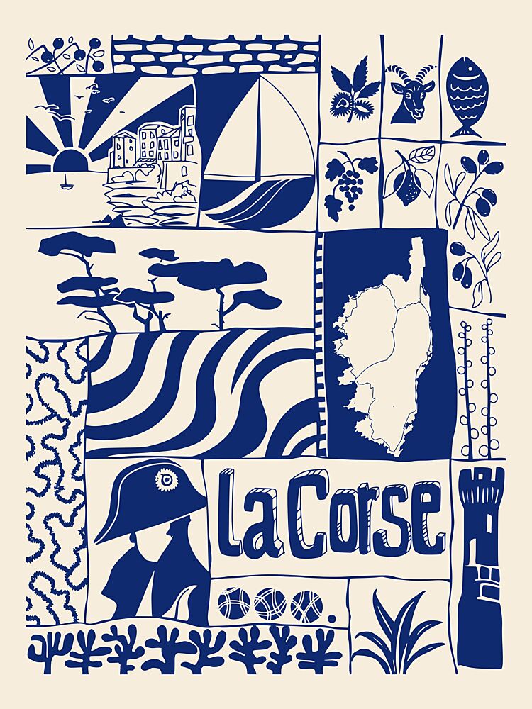 Corsica Island Icons art print by Annick for $57.95 CAD