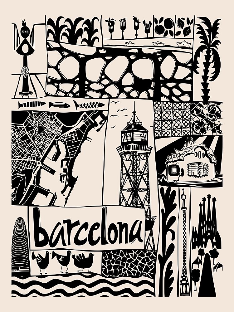 Graphic Barcelona Travel art print by Annick for $57.95 CAD