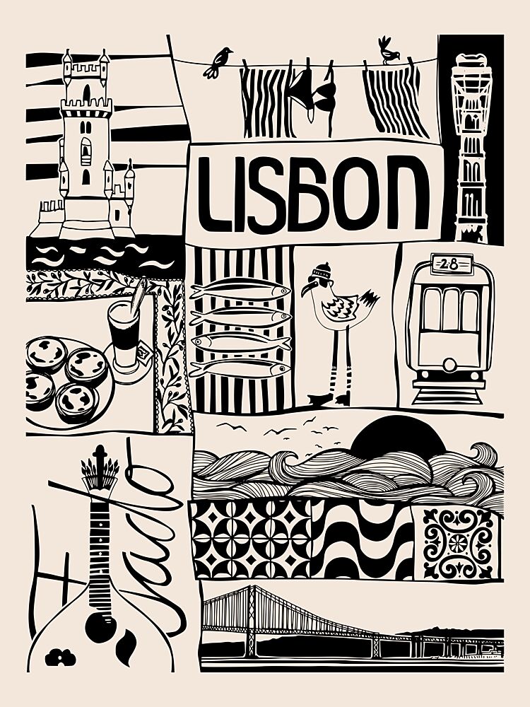 Lisbon Travel Collage art print by Annick for $57.95 CAD